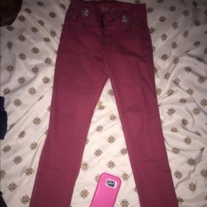 Red butt lifting pants